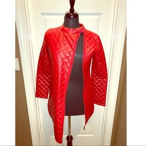 SOLD  > Red Faux Leather Jacket 🧥